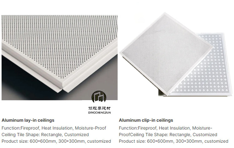 Office Aluminum Clip In Ceiling Tiles Panel Soundproof Environmental Friendly