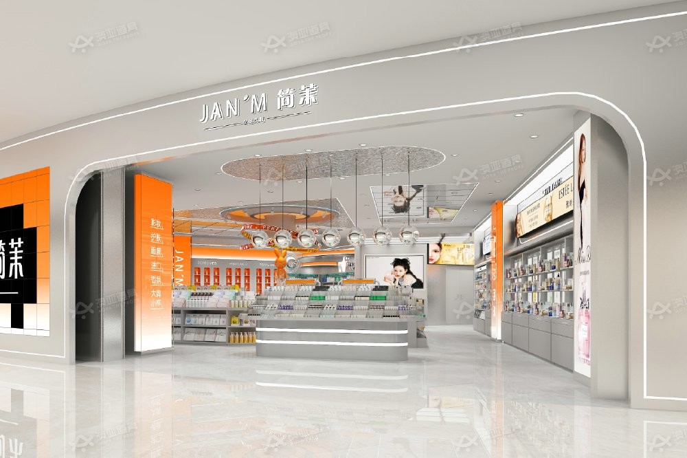 GDR06-CMM01 Beauty Display Stand with Compartmentalized Display Space and Luxurious Style for Mall Promotion Area