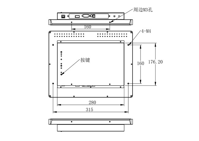 15-Inch Windows Touch Embedded Screen for Security Monitoring, Factory Automation, Warehouse Management, and Transportation Displays