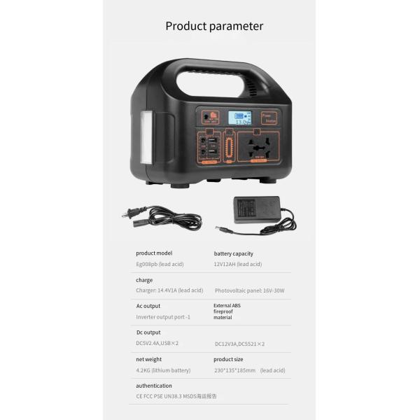 Camping Energy Storage Home Outdoor Solar Portable Charging Station 110V Mobile Power