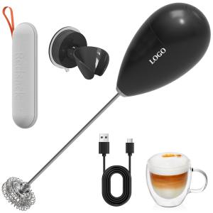 China Suction Cup Wall Mount Electric Milk Frother Uses Safe Lithium Battery on sale