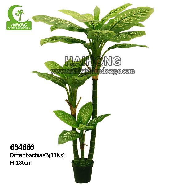 Quality Diy Artificial Bonsai Tree Real Touch Artificial Diffenbachia for sale