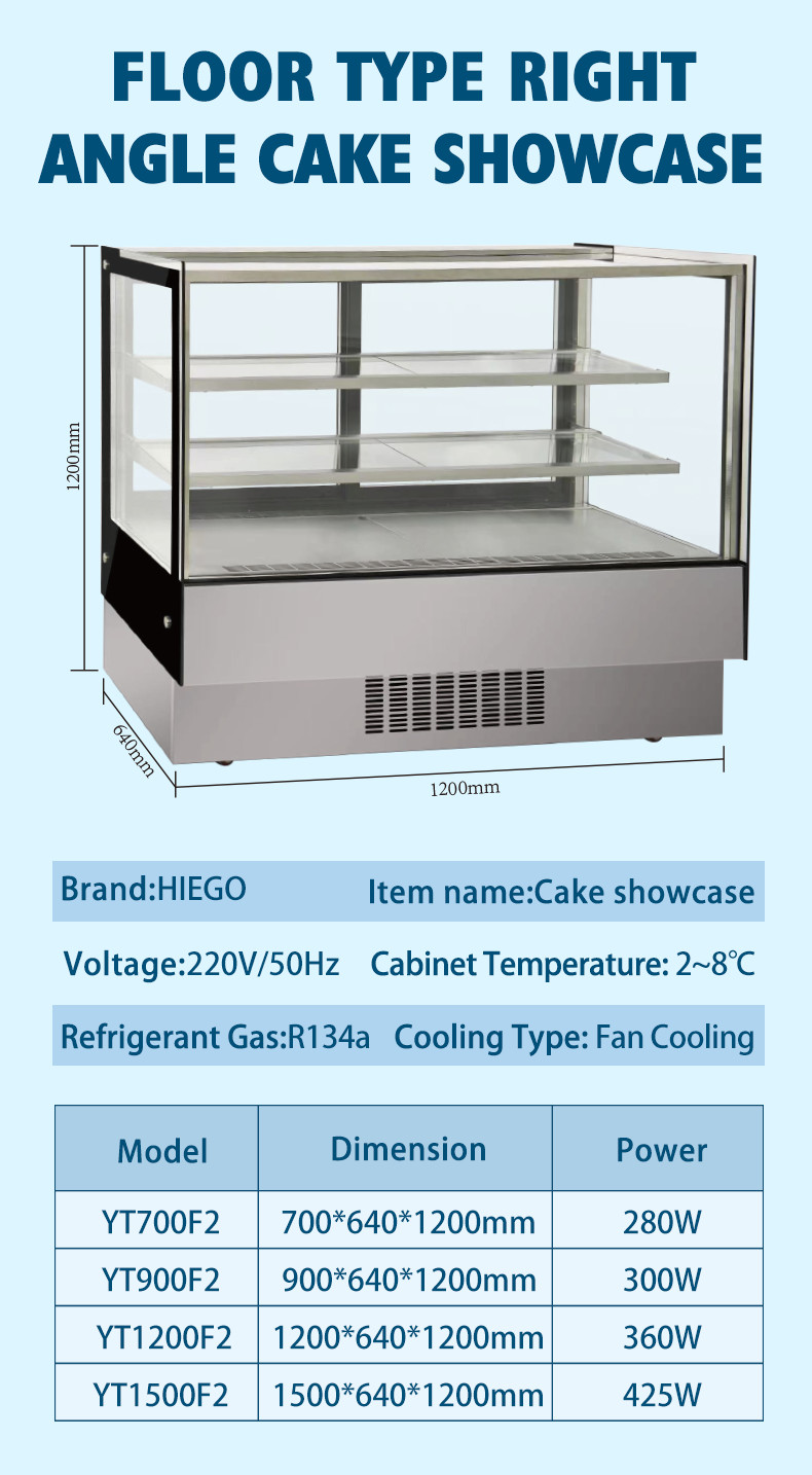 50-60hz Cake Display Showcase Refrigerator Stand Countertop Cake Display Case