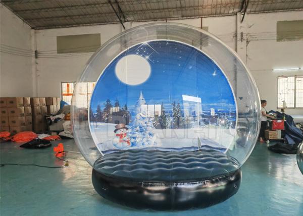 Quality Customized Backdrop Inflatable Giant Snow Globe Christmas Inflatable Human Size Snow Globe With Air Blower for sale