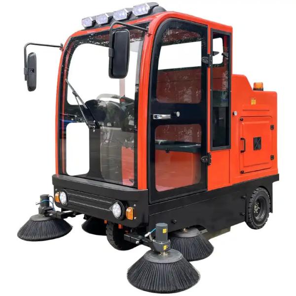 Electric All Closed Cab Floor Sweeper Driving Type Road Sweeper Street Cleaning Machine