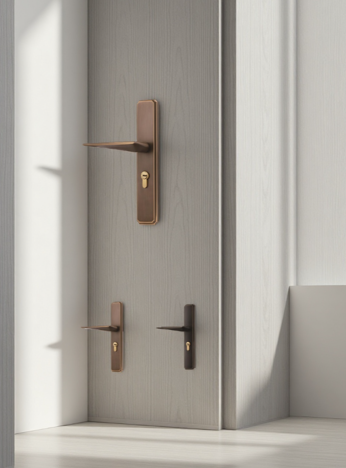 Solid brass forged Copper Lock featuring grade A lock core and multiple mortise lock options compatible with wooden and metal doors