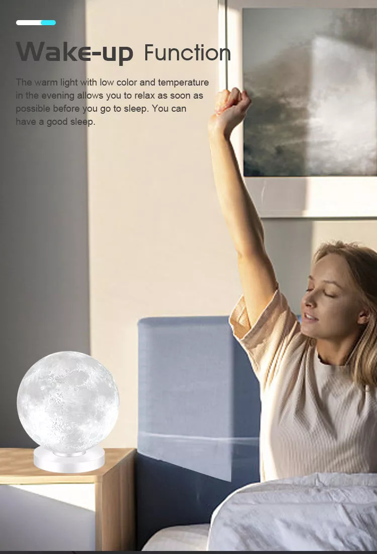 Glomarket Tuya Smart WiFi LED Light 3D Print Moon Light Dual Mode Dimmable