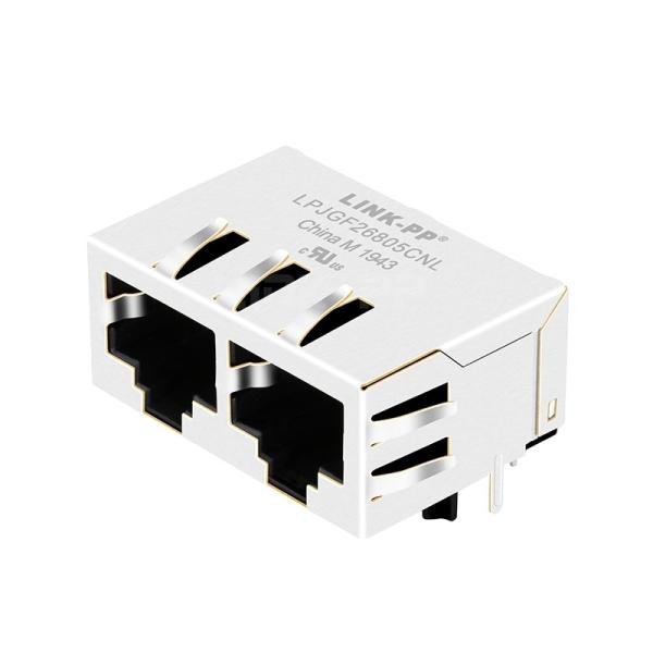 Quality LPJGF26805CNL 1x2 Port RJ45 MagJacks 100/1000 Base-T Tab Down Without Led for sale