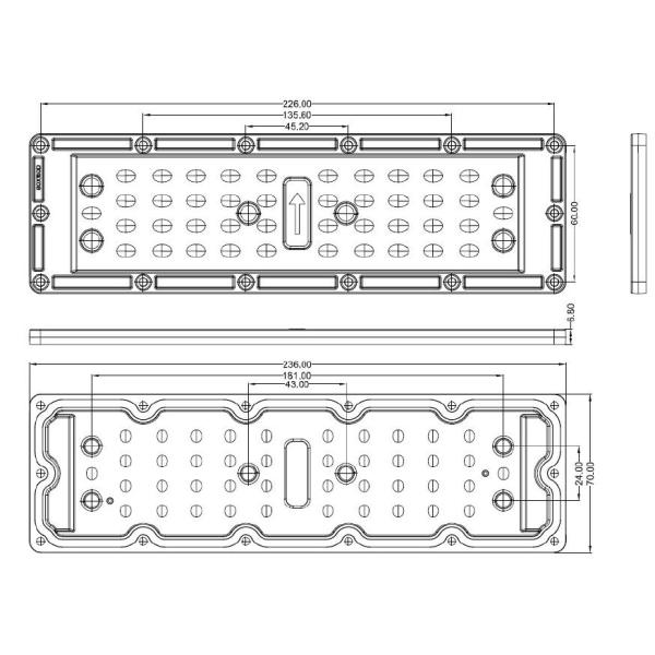 80*150 Degree LED Lens Array 42 In 1 LED Street Light Lens With Heat Sink