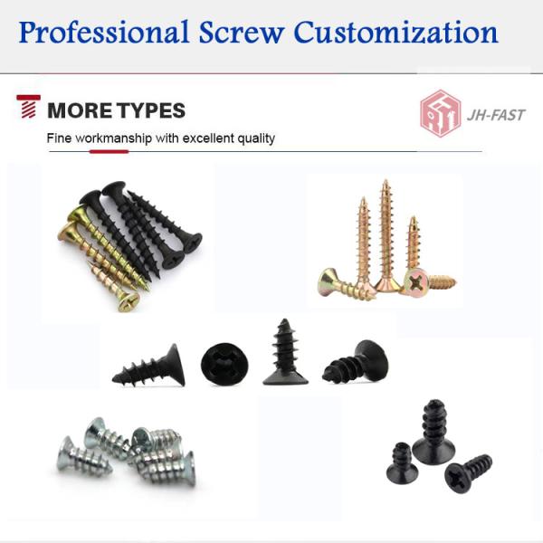 C1022A Metric Black Countersunk Head Drywall Screw for Heavy Industry Installations