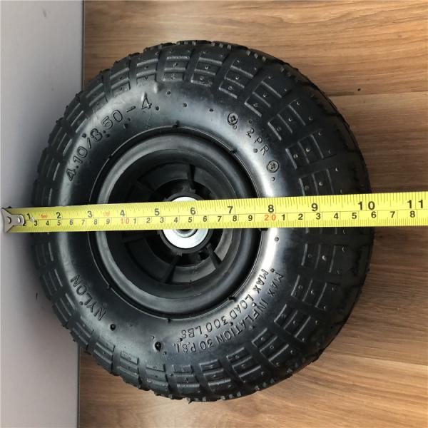 350 4 Grey Plastic Rim Pneumatic Trolley Wheels 10 Inch Hand Trolley Wheel Replacement