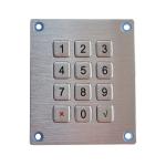 SUS304 Brushed Metal Numeric Keypad IK09 12 Keys Compact Format For Bank Kiosks