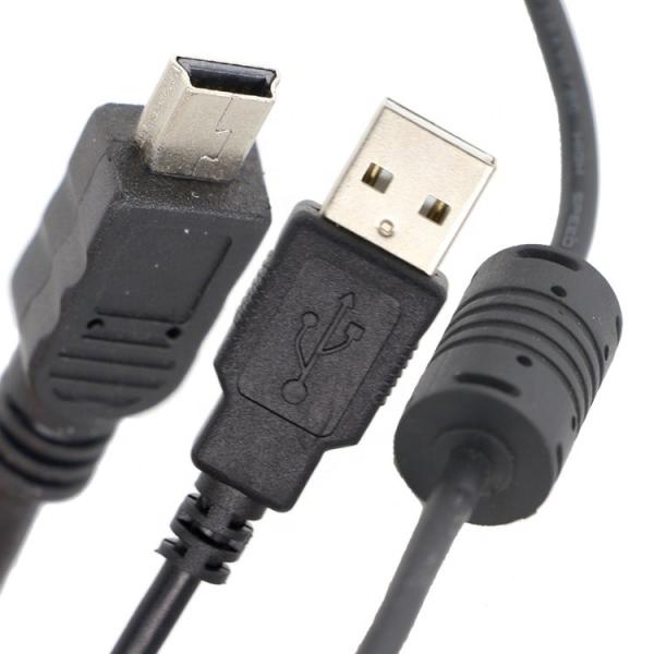 Quality 1.5m USB A To Mini B 5PIN USB 2.0 Data Charging OTG Cable with Ferrite for sale