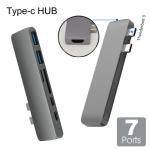 USB C Hub Adapter 7 in 1 Dual Type-C Docking Station Thunderbolt 3 Hub for 2016