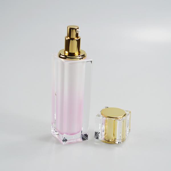50ml Capacity Square Lotion Bottle Luxury Cosmetic Container with Acrylic Collar