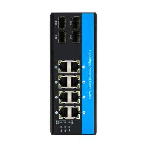 China 4 SFP Fiber Ports Industrial Ethernet Switch Din Rail Mounted For Outdoor on sale