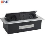 furniture multimedia connector installed on table or desk