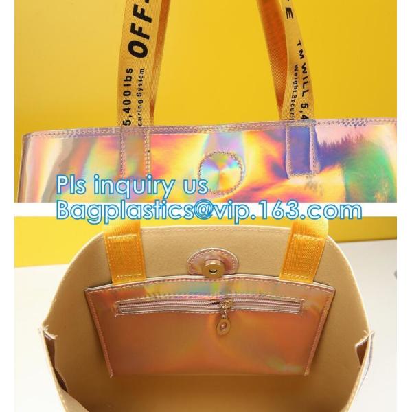 Handbag Shoulder Tote Makeup Bag, Summer Beach Clear PVC Shoulder Bag DIY Transparent Tote Bag, PVC Swim Shoulder Bag Pa