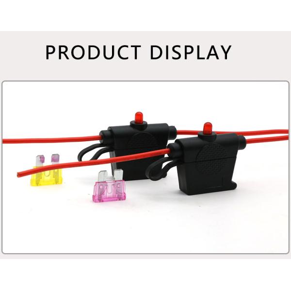 LPR-04B-I-12R 30A 12AWG Wire Regular Blade In-Line Fuse Holder With Indicating LED Light