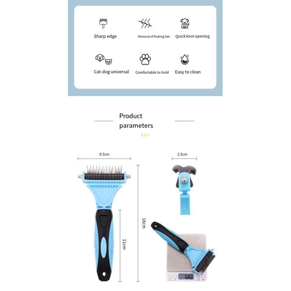 Pet Double-sided Stainless Steel Knot Brush For Dogs And Cats Skin-friendly Hair Remover Comb