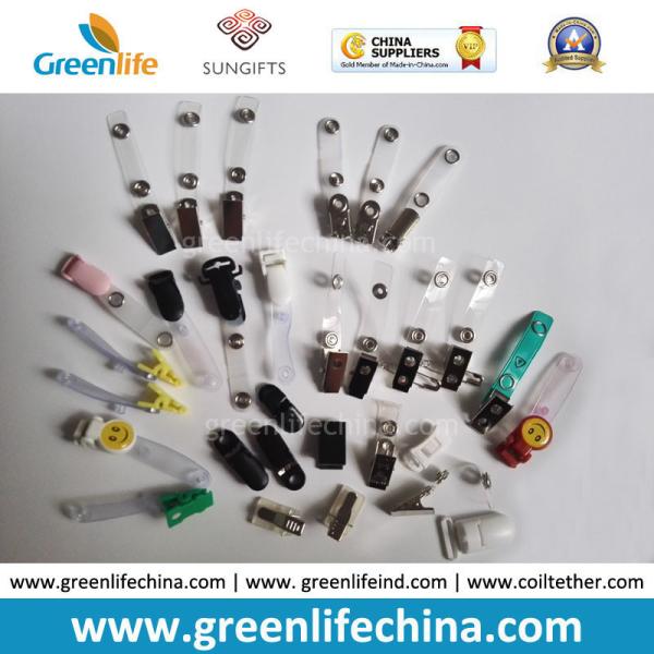 Quality Plastic Custom Office Stationery Badge Clips PVC Strap Paper Fasteners for sale