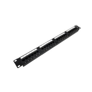 Black 1U Network Patch Panel For Cat5e/Cat6/Cat6a/Cat7 Compatibilities RoHS/UL/CE Certified