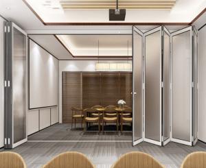 Buy cheap Narrow Frame Aluminum Folding Doors Single Tempered Glass Wardrobe Bifold Doors product