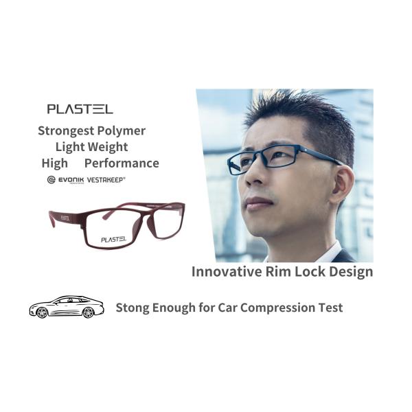 Strongest Polymer Men's Optical Glasses Innovative Rim Lock Design