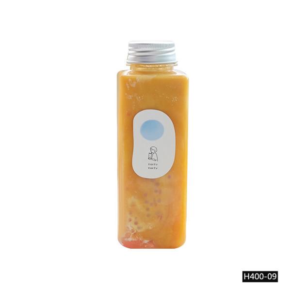 Disposable Plastic Beverage Bottles 16 Oz 400ml Clear Square PET Bottles BPA Free