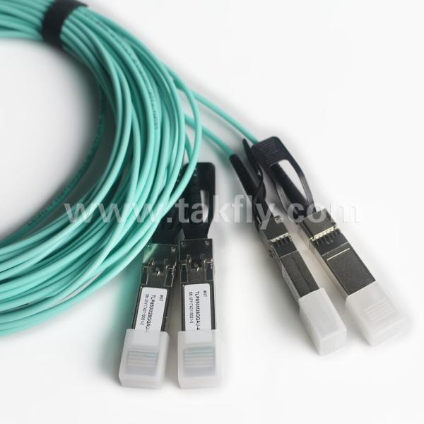 Quality 100Gb/s QSFP28 To 4x SFP28 Breakout Active Optical Cable AOC Cable Fast Data Transfer for sale