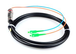China 5M Waterproof SC / APC Pigtail , G652D 2 Core Single Mode Fiber Optic Cable on sale