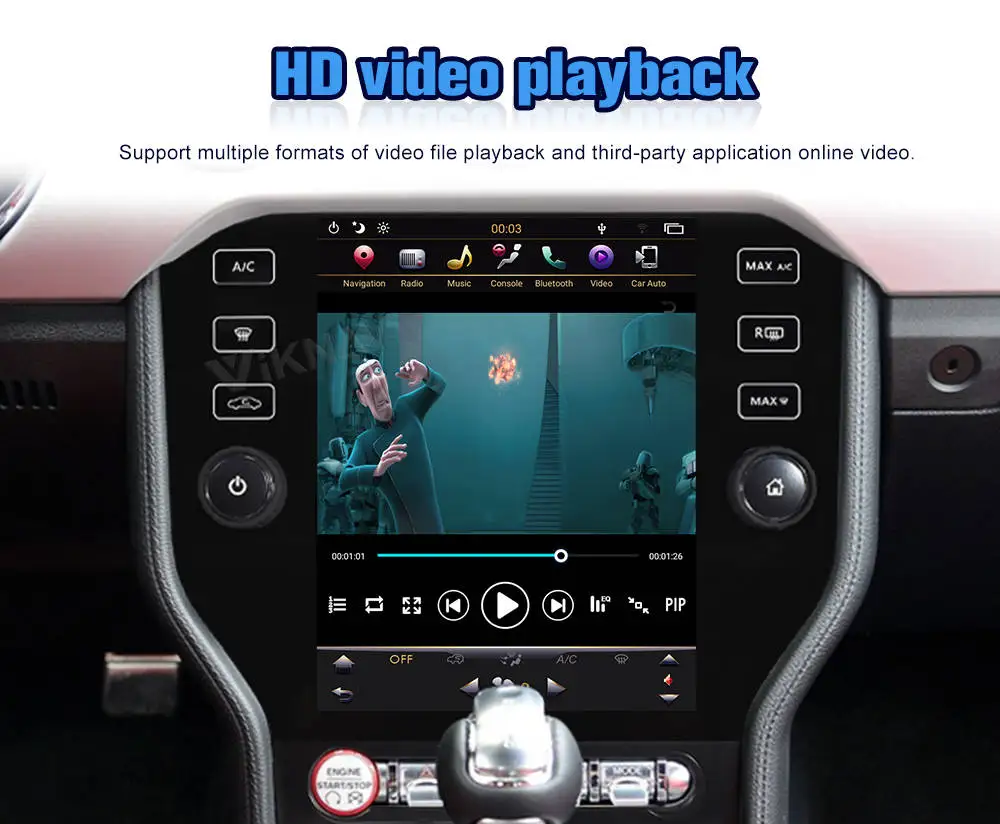 Viknav Touch Screen Car Radio For Ford Mustang 2014-2021 Video Player Head Unit Auro Stereo Android GPS Navigation Carplay