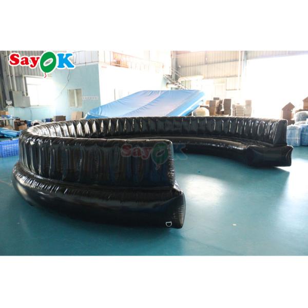 Black Airtight 0.6mm PVC Inflatable Sofa Furniture For Part Half Circle