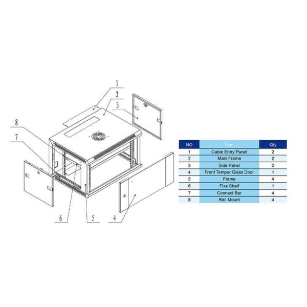 DA-NC-W 14U Wall Mounted Network Cabinet, Wall-Mount Network Rack
