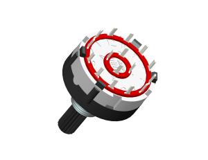26mm Electronic Rotary Switch Multiple Positions For Channel Control