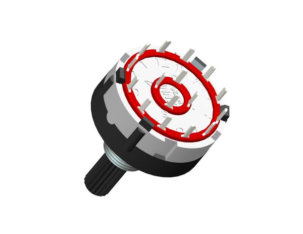 Quality 26mm Electronic Rotary Switch Multiple Positions For Channel Control for sale