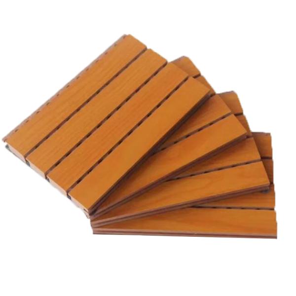 Paint Spraying Fireproof Wooden Grooved Acoustic Panel Museum Sound Absorbing Panel