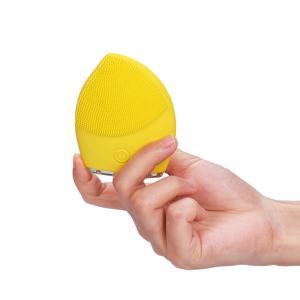 China Skin Friendly Silicone Face Scrubber Brush 7000 Pulse Resonance Electric Vibration Massager on sale