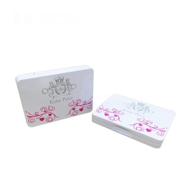 Quality Rectangular Vintage Cosmetic Tins Case Empty Makeup Tins With Mirror And 10 Pans for sale