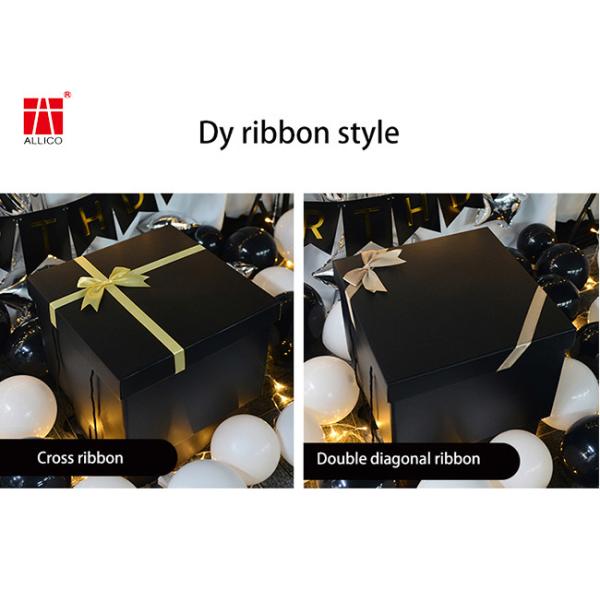 Light Decorated Rectangular Boxes Garment Packaging Box With Tied Ribbon Bow