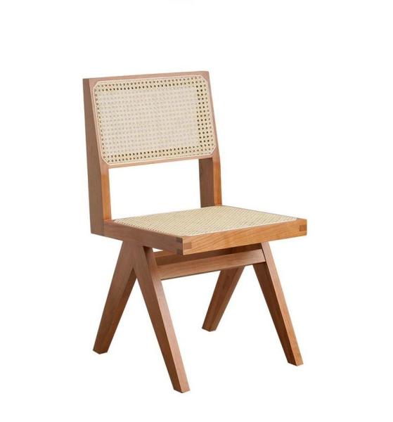 Quality Nordic rattan weaving household simple creative make-up chair backrest homestand casual dining room solid wood chair for sale