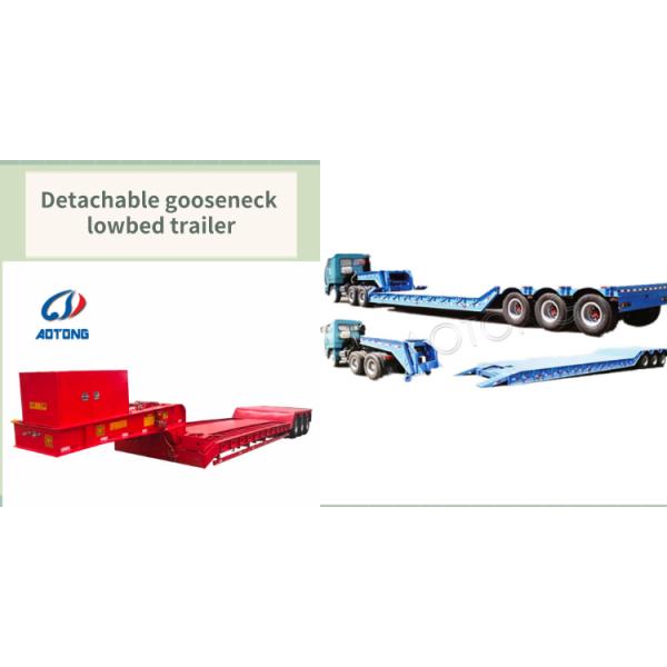Removable Gooseneck Lowboy Trailer with 4mm Checked Plate and Heavy Duty Performance