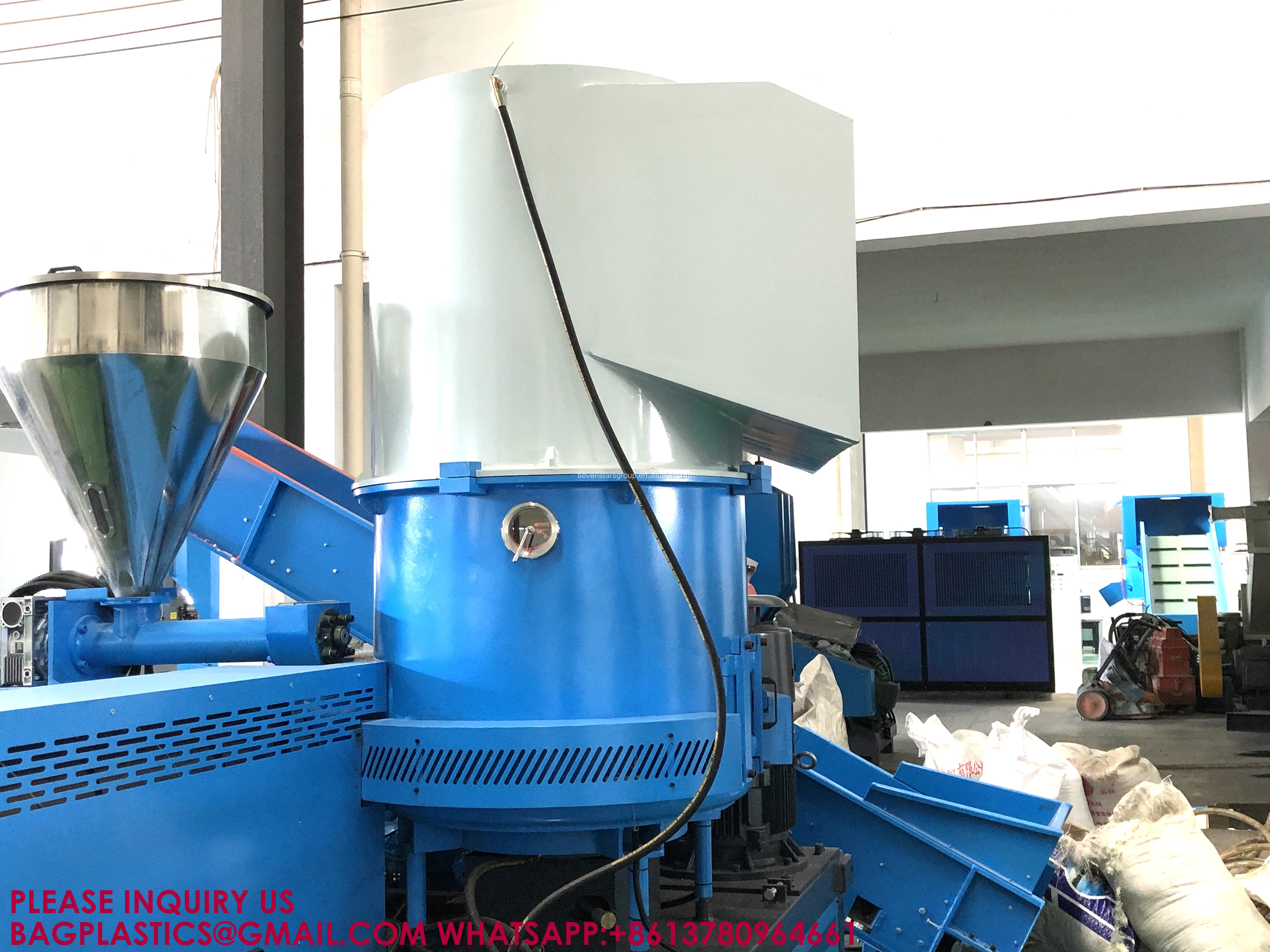 Double Stage Recycled PE PP HDPE LDPE Plastic Pelletizing Making Machine granulator