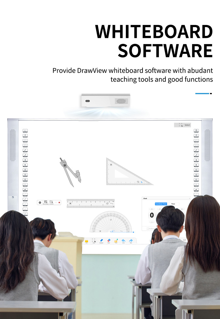 All In One Smart Interactive Whiteboard Multi Point Ultra Slim Frame For Classroom