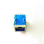 1.5A 125v Tab Down RJ45 Connector Transformer With Shielded Blue Single Port