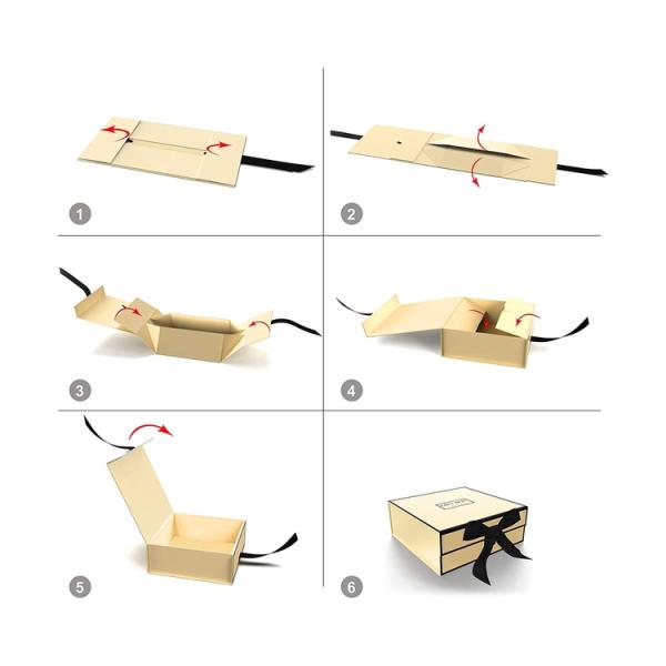 CMYK PMS Cardboard Rectangular Box Ribbon Bow Creative Wrapping Gift Box