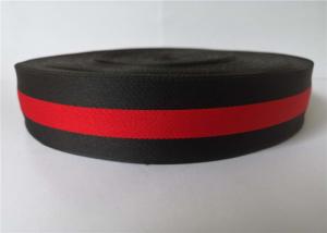 Buy cheap 4cm Striped Webbing For Bags Black And Red Stripe Color Customized Printed Logo product