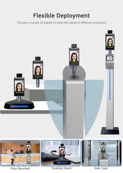 Quality 8.0" Face Recognition Attendance Machine ,  Face Temperature Scan Kiosk RFID Card Support for sale