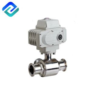 Sanitary three way SS Tri clamp Casting Ball Valve