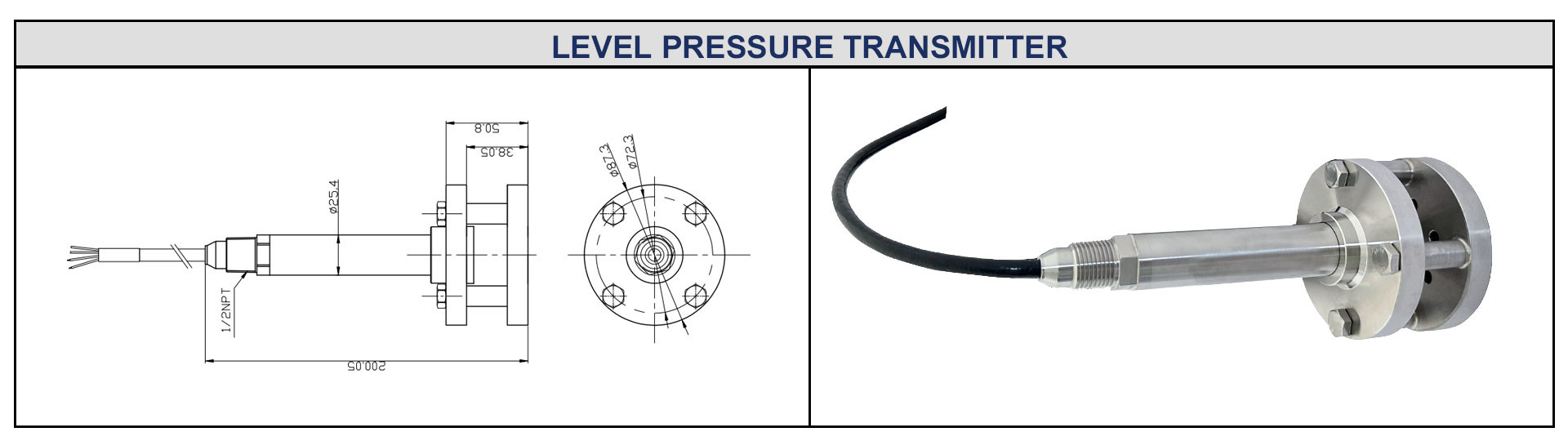 BH93420-WS Custom Liquid Level Transmitter With Silicon Pressure Sensor